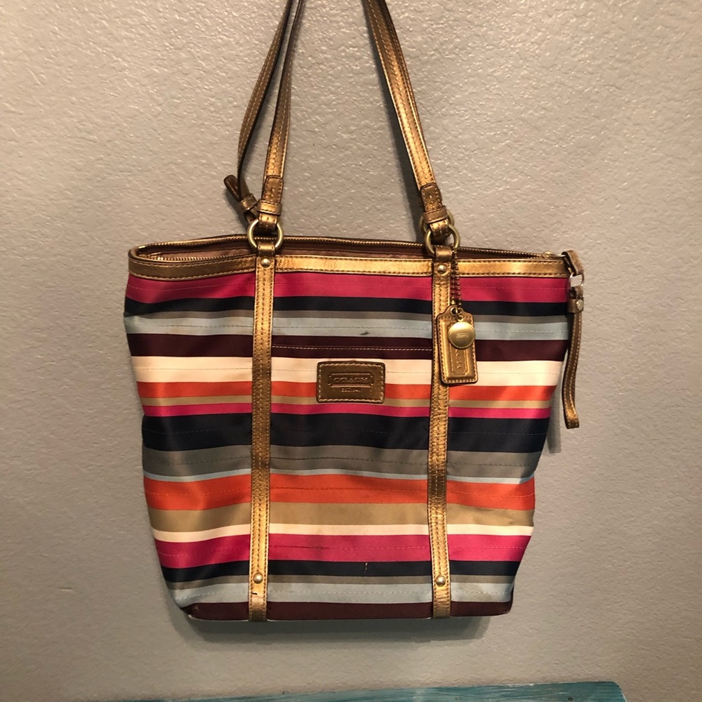 **PRICE DROP** Coach Legacy Striped Tote